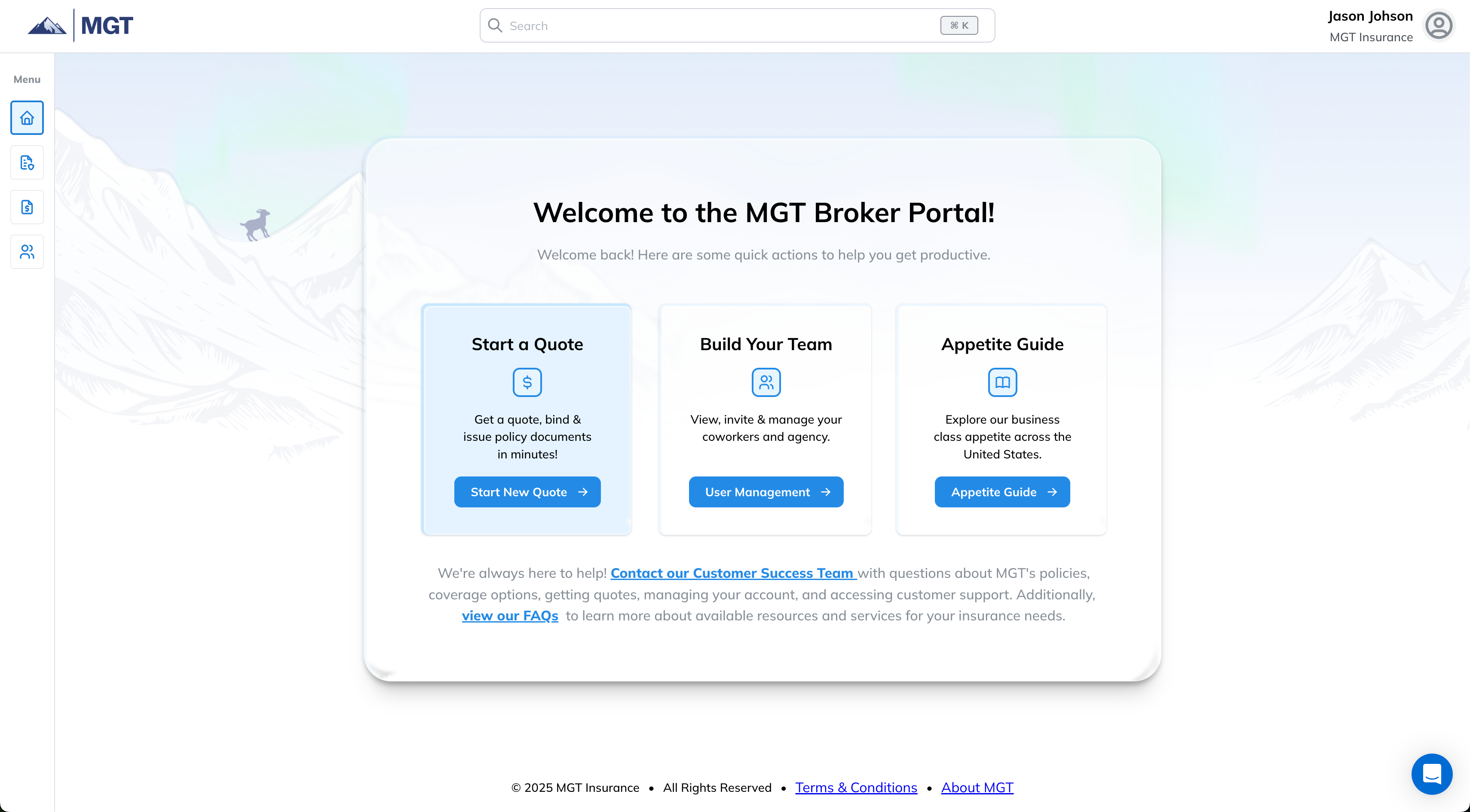 New portal screenshot